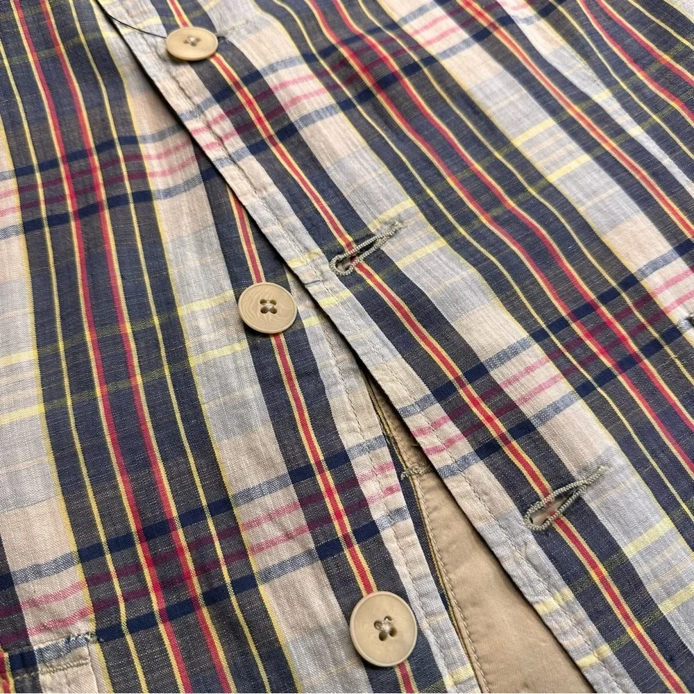 Ralph Lauren Double RL Unconstructed Madras Plaid Blazer